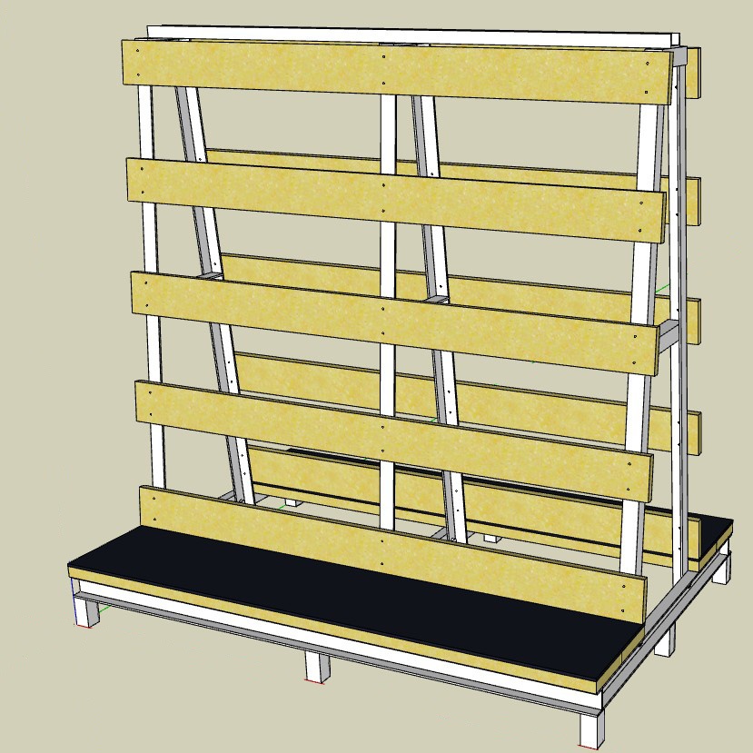A frame steel glass rack